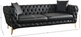 Aurora Black Faux Leather Sofa - 682Black-S - Vega Furniture