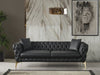 Aurora Black Faux Leather Sofa - 682Black-S - Vega Furniture