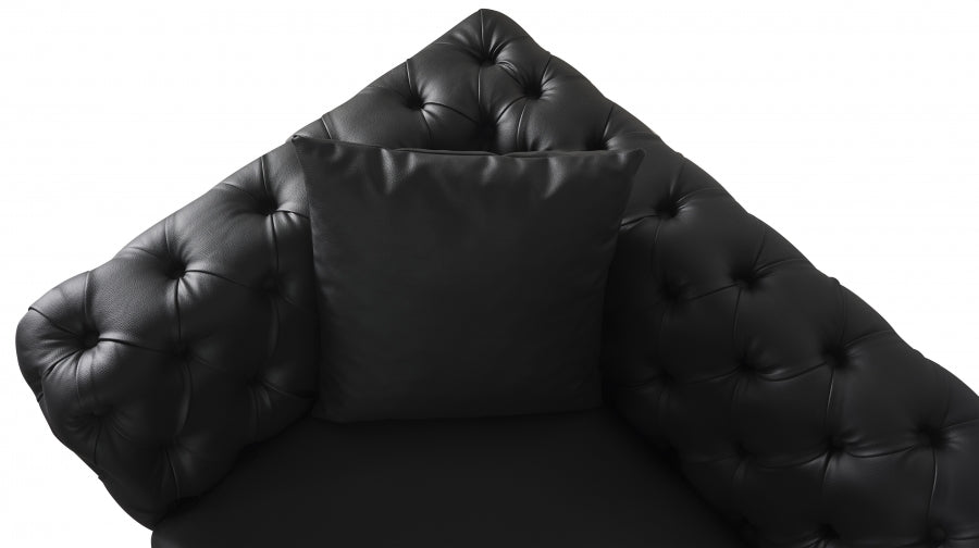 Aurora Black Faux Leather Sofa - 682Black-S - Vega Furniture