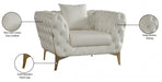 Aurora Cream Faux Leather Chair - 682Cream-C - Vega Furniture