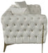 Aurora Cream Faux Leather Sofa - 682Cream-S - Vega Furniture