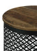 Aurora Natural/Black Round Accent Table with Drum Base - 935990 - Vega Furniture