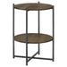 Axel Natural/Gunmetal Round Accent Table with Open Shelf - 935993 - Vega Furniture