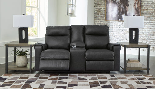 Axtellton Carbon Power Reclining Loveseat with Console - 3410596 - Vega Furniture