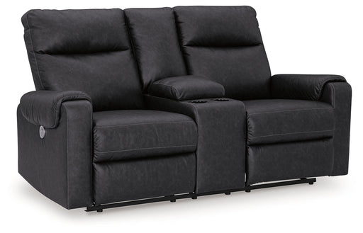 Axtellton Carbon Power Reclining Loveseat with Console - 3410596 - Vega Furniture