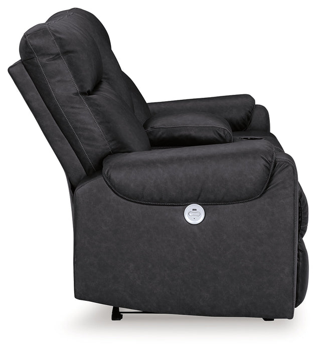 Axtellton Carbon Power Reclining Loveseat with Console - 3410596 - Vega Furniture