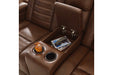 Backtrack Chocolate Power Reclining Loveseat with Console - U2800418 - Vega Furniture