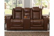 Backtrack Chocolate Power Reclining Loveseat with Console - U2800418 - Vega Furniture