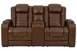 Backtrack Chocolate Power Reclining Loveseat with Console - U2800418 - Vega Furniture