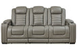 Backtrack Gray Power Reclining Sofa - U2800515 - Vega Furniture