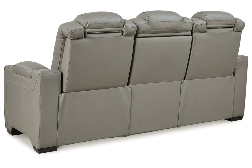 Backtrack Gray Power Reclining Sofa - U2800515 - Vega Furniture