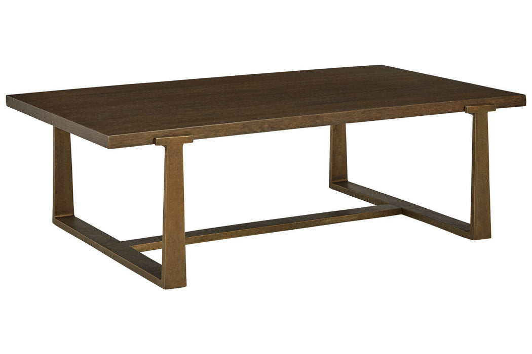 Balintmore Brown/Gold Finish Coffee Table - T967-1 - Vega Furniture