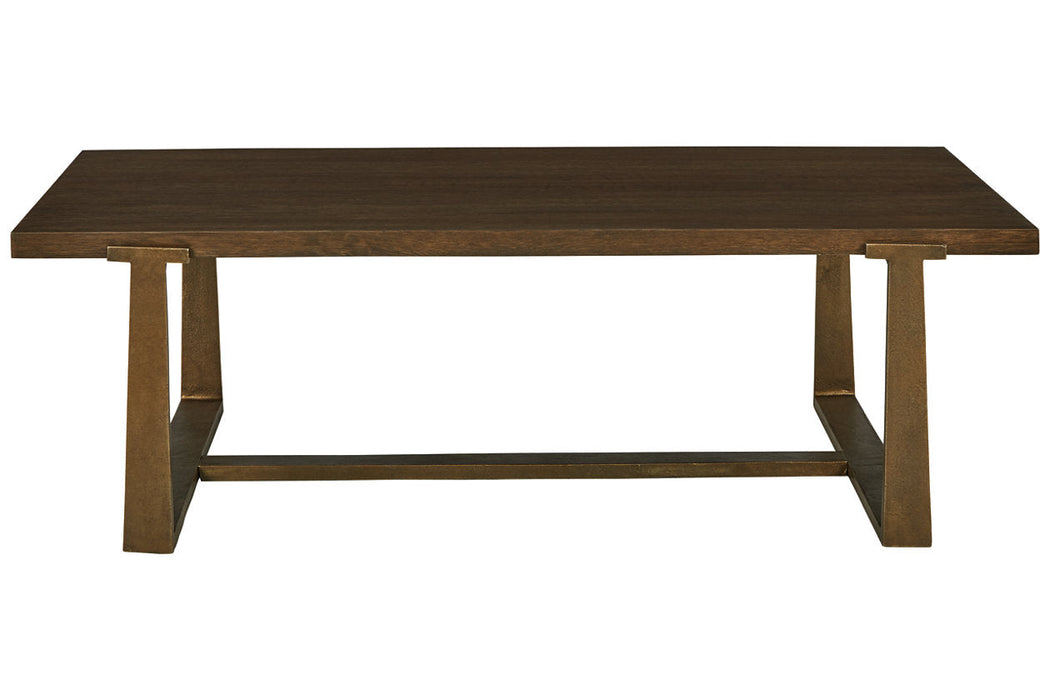 Balintmore Brown/Gold Finish Coffee Table - T967-1 - Vega Furniture