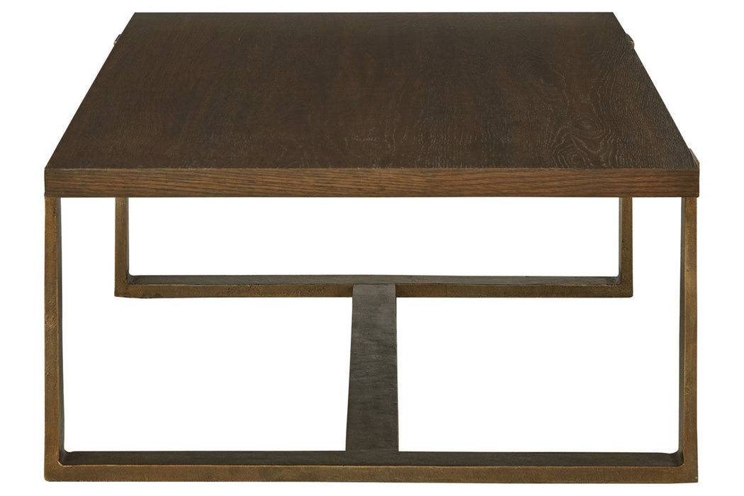 Balintmore Brown/Gold Finish Coffee Table - T967-1 - Vega Furniture