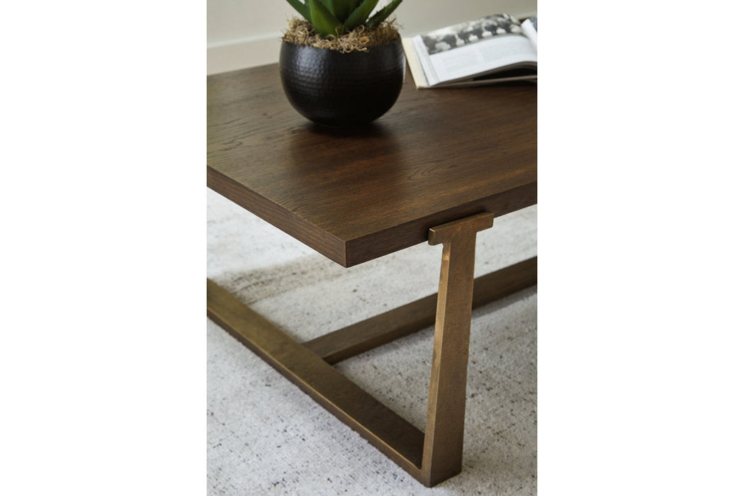 Balintmore Brown/Gold Finish Coffee Table - T967-1 - Vega Furniture