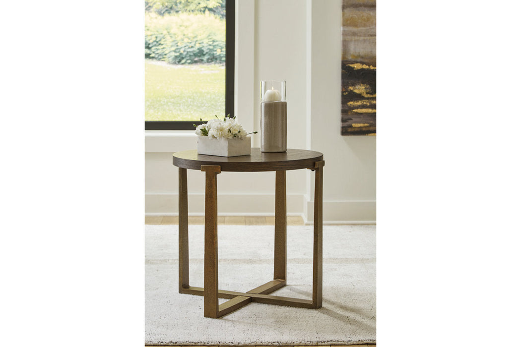 Balintmore Brown/Gold Finish End Table - T967-6 - Vega Furniture