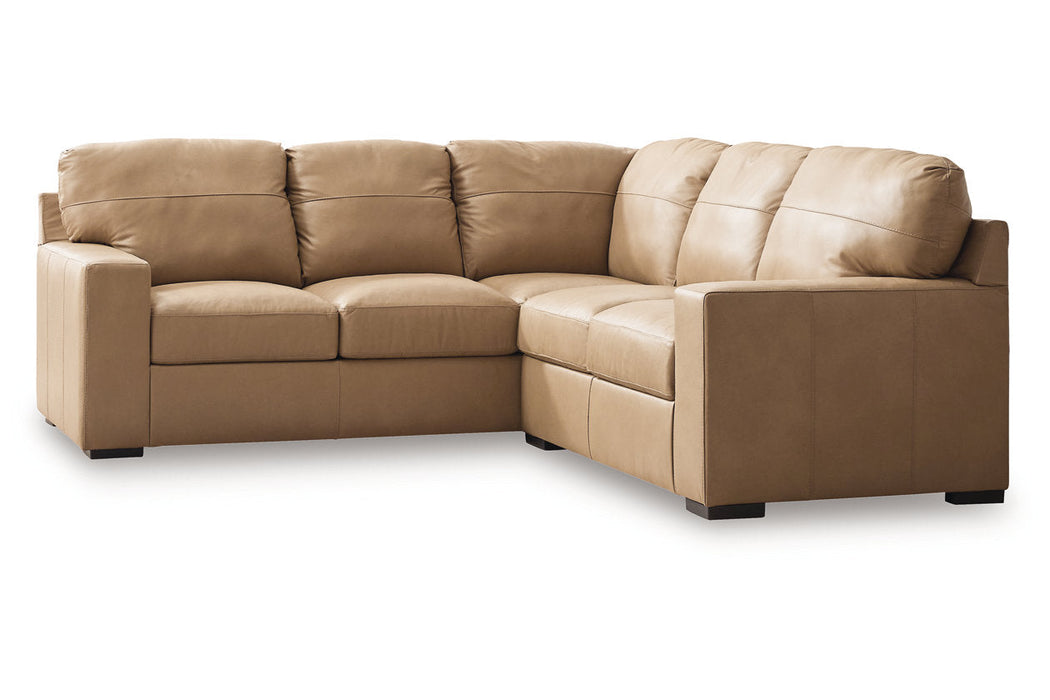 Bandon Toffee Leather 2-Piece LAF Sectional - SET | 3800648 | 3800656 - Vega Furniture