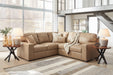 Bandon Toffee Leather 2-Piece LAF Sectional - SET | 3800648 | 3800656 - Vega Furniture