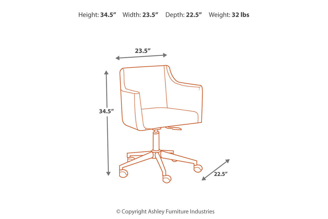 Baraga White Home Office Desk Chair - H410-01A - Vega Furniture