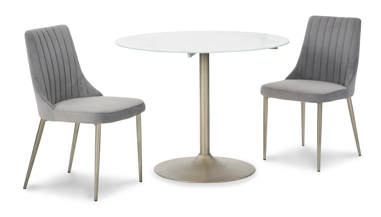 Barchoni Gray 3-Piece Round Dining Set - SET | D262-15 | D262-01 - Vega Furniture