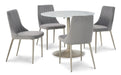 Barchoni Gray 5-Piece Round Dining Set - SET | D262-15 | D262-01(2) - Vega Furniture