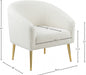 Barlow White Faux Fur Chair - 505 - Vega Furniture