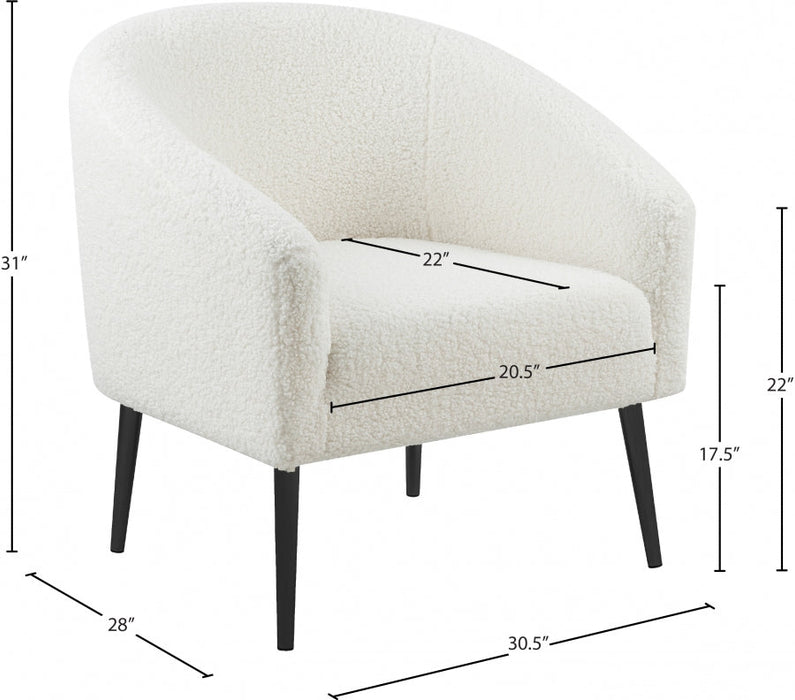 Barlow White Faux Fur Chair - 506 - Vega Furniture