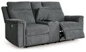 Barnsana Gravel Power Reclining Loveseat with Console - 3320296 - Vega Furniture