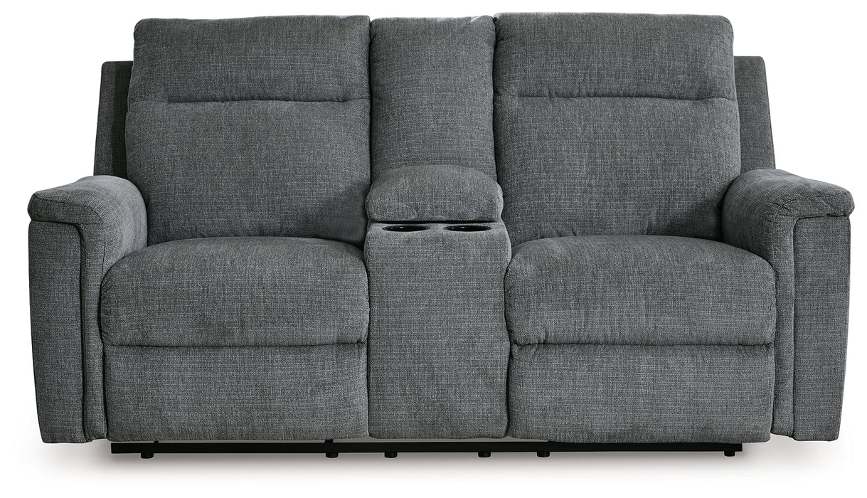 Barnsana Gravel Power Reclining Loveseat with Console - 3320296 - Vega Furniture