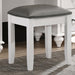 Barzini Metallic/White Upholstered Vanity Stool - 205897STL - Vega Furniture