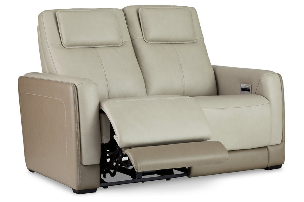 Battleville Almond Power Reclining Loveseat - U3070514 - Vega Furniture