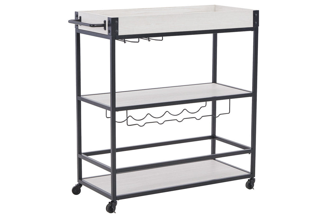 Bayflynn White/Black Bar Cart - A4000393 - Vega Furniture