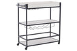 Bayflynn White/Black Bar Cart - A4000393 - Vega Furniture