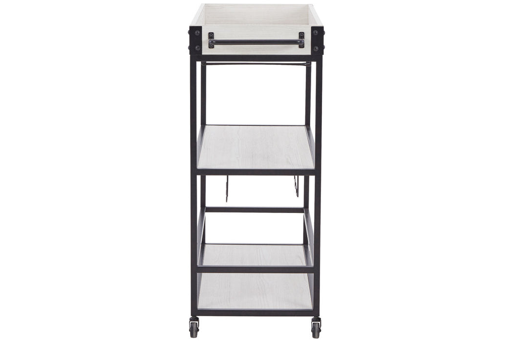 Bayflynn White/Black Bar Cart - A4000393 - Vega Furniture