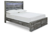 Baystorm Gray Full Panel Bed with 2 Storage Drawers - SET | B100-12 | B221-84S | B221-87 | B221-89 - Vega Furniture