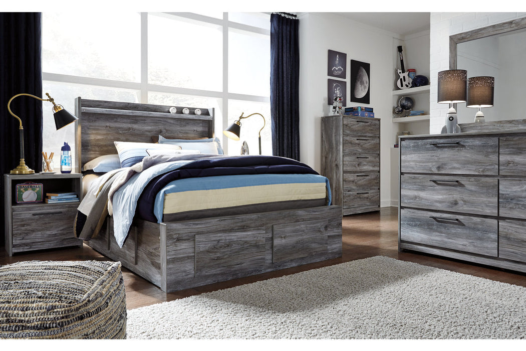 Baystorm Gray Full Panel Bed with 6 Storage Drawers - SET | B100-12 | B221-50(2) | B221-84S | B221-87 - Vega Furniture