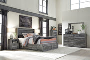 Baystorm Gray LED Side/Footboard Storage Platform Bedroom Set - SET | B221-56S | B221-58 | B221-95 | B221-60 | B221-31 | B221-35 | B221-91 | B100-14 - Vega Furniture