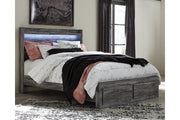 Baystorm Gray Queen Panel Bed with 2 Storage Drawers - SET | B100-13 | B221-54S | B221-57 | B221-95 - Vega Furniture
