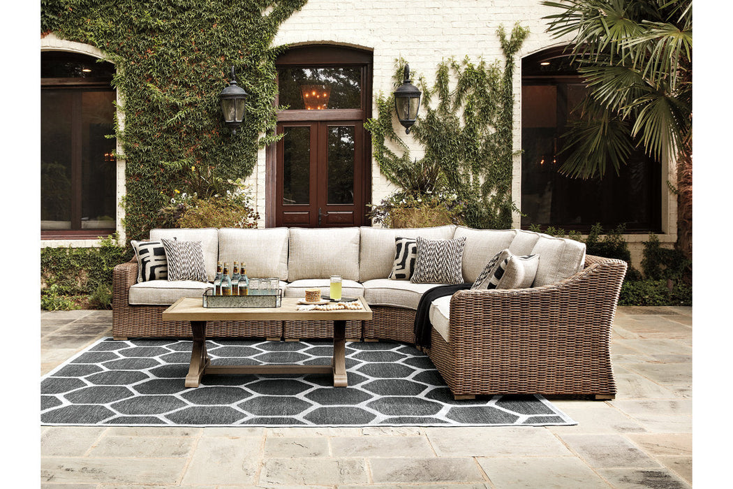 Beachcroft Beige 4-Piece Outdoor Seating Set - SET | P791-846 | P791-851 | P791-854 - Vega Furniture