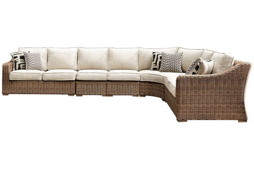 Beachcroft Beige 5-Piece Outdoor Seating Set - SET | P791-846(2) | P791-851 | P791-854 - Vega Furniture