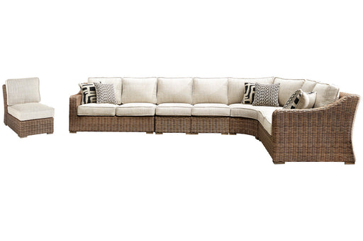 Beachcroft Beige 6-Piece Outdoor Seating Set - SET | P791-846(3) | P791-851 | P791-854 - Vega Furniture