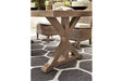 Beachcroft Beige Dining Table with Umbrella Option - P791-625 - Vega Furniture