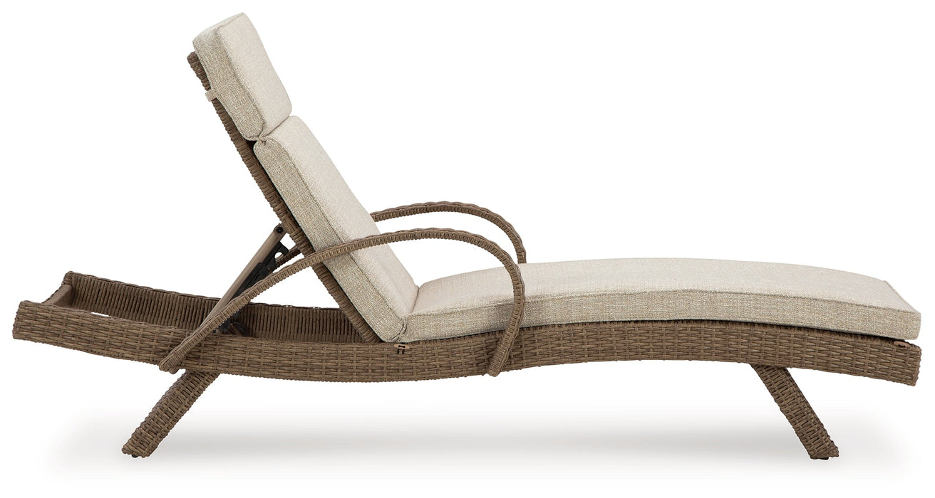 Beachcroft Beige Outdoor Chaise Lounge with Cushion - P791-815 - Vega Furniture