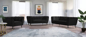 Beaumont Black Velvet Loveseat - 626Black-L - Vega Furniture