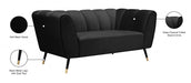 Beaumont Black Velvet Loveseat - 626Black-L - Vega Furniture