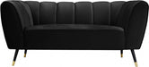 Beaumont Black Velvet Loveseat - 626Black-L - Vega Furniture