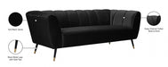 Beaumont Black Velvet Sofa - 626Black-S - Vega Furniture