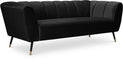 Beaumont Black Velvet Sofa - 626Black-S - Vega Furniture