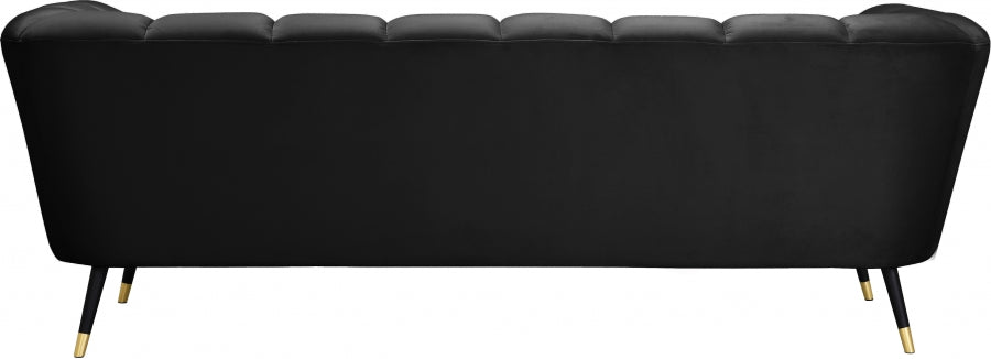 Beaumont Black Velvet Sofa - 626Black-S - Vega Furniture