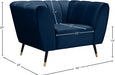 Beaumont Blue Velvet Chair - 626Navy-C - Vega Furniture